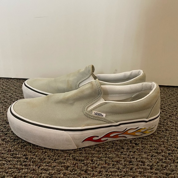 Grey Vans Platform Flame US 8.5 - Picture 2 of 6
